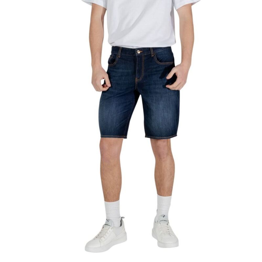 Armani Exchange Blue Cotton Bermuda Men's Shorts